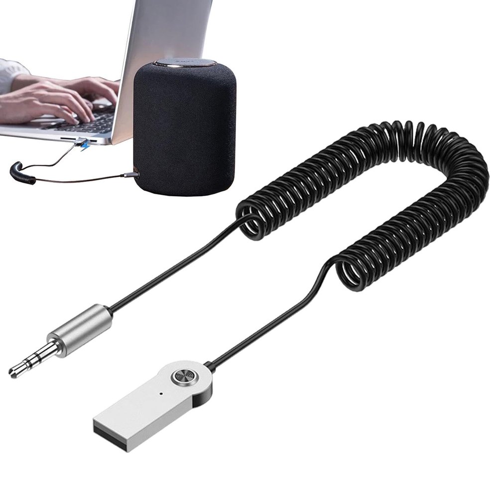 Wireless Aux Adapter - Built in Microphone Aux Car Adapter, Stereo Sound Aux Adapter | Car Wireless Audio Receiver, Sophisticated Design Wireless Adapter to 3.5mm Jack for Music and Hands Calling