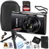 Canon PowerShot ELPH 360 HS Digital Camera + 128Gb Extreme PRO Memory + Case, Grip, Software Pack (Essential Bundle) (Renewed), Black view 1
