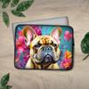 Art and Beyond Protective Sleeve Case for iPad Regular, Air, Pro 9 10 11 12 13"" inch French Bulldog Puppy Dog on Flowers Watercolor Art Pet Dogs Floral Design Cute Carrying Cover Bag view 3
