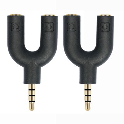 MLWSKERTY 2PCS 3.5mm TRRS Headphone Microphone Splitter Adapter for 3.5mm Standard Devices Various