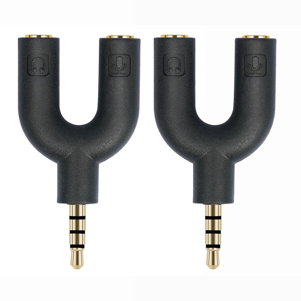 MLWSKERTY 2PCS 3.5mm TRRS Headphone Microphone Splitter Adapter for 3.5mm Standard Devices Various