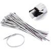 ANRUWEI Metal strapping,metal straps heavy duty,100PCS 4.6 * 300mm Premium Stainless Steel Cable Ties, SS304 Stainless Steel Zip Ties, Metal Cable Ties, Silver view 1