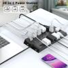 22 Outlets & 6 USB Big Power Strip, Jcblaon Surge Protector with 3USB C & 3USB A Charging Ports, 6.5ft Flat Plug Heavy Duty Extension Cord(1875W/15A)2100J, 14AWG,Wall Mountable for Garden,Shed, Black view 2