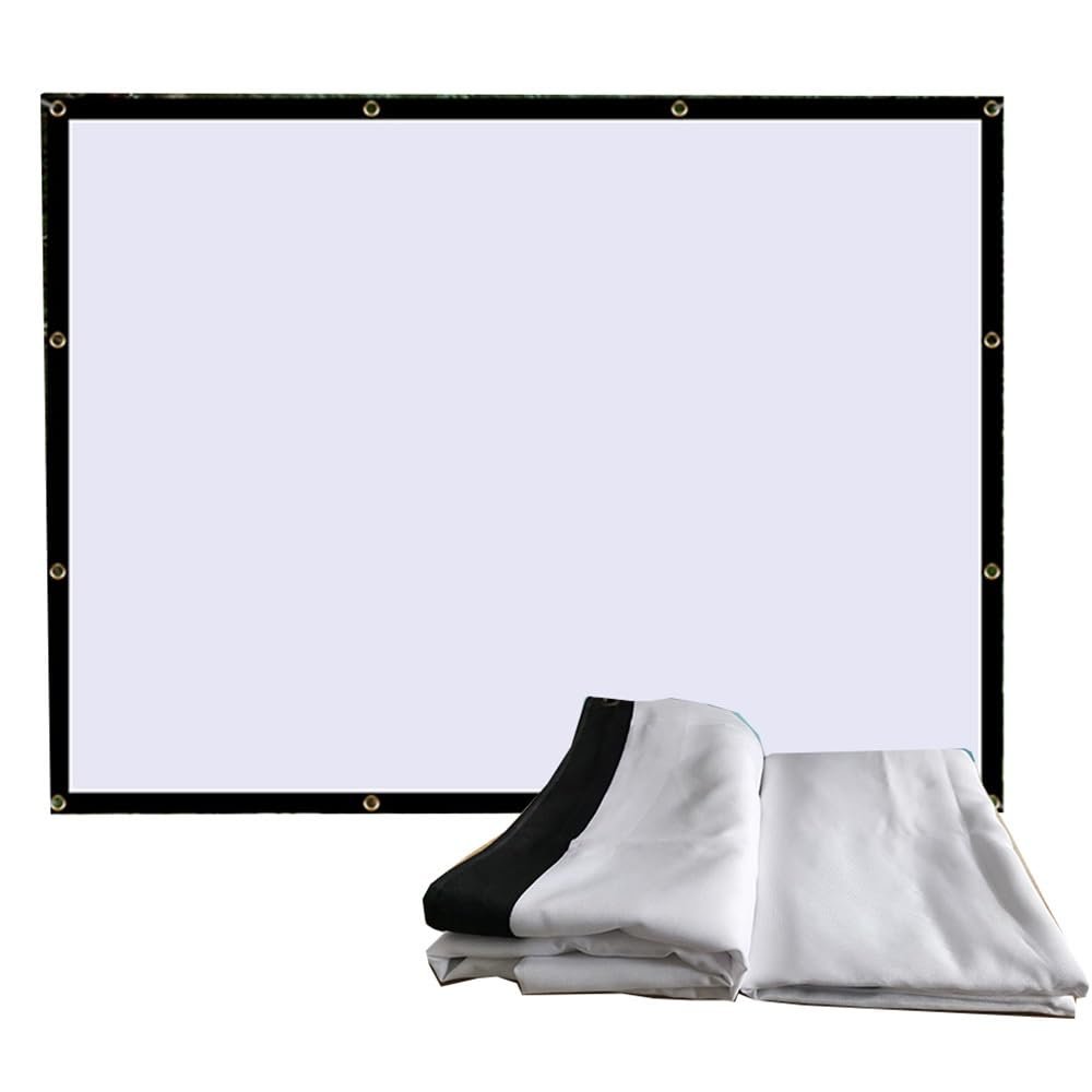 ZYXQQJ 150 Inch Projector Screen 16:9 Large Movie Projection Screen Folding Home Theater Portable Indoor Outdoor HD Projection Screen(4:3,180inch)