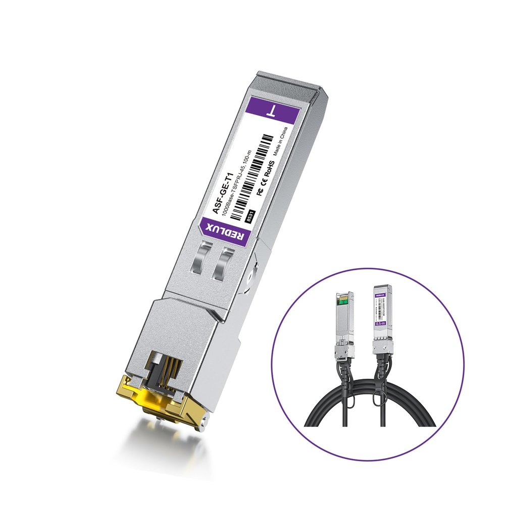 1000Base-T SFP to RJ45 Transceiver and 10G SFP+ DAC Passive Cable(1.6ft)