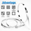 Metal strapping,metal straps heavy duty,24"Stainless Steel Cable Ties,20PCS Metal Cable Zip Ties Heavy Duty, 304 Steel Cable Tie, 500Lb Strength view 2