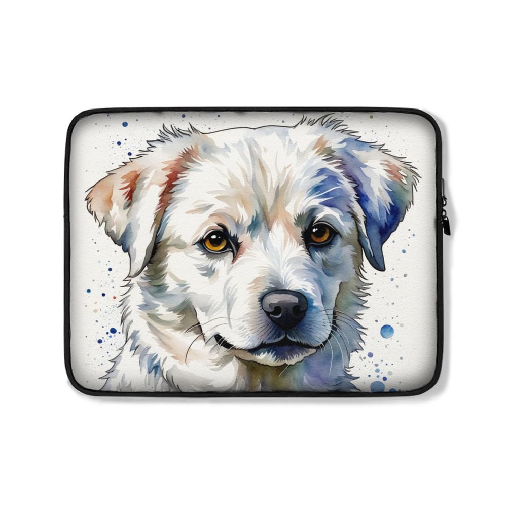 Art and Beyond Protective Sleeve Case for iPad Regular, Air, Pro 9 10 11 12 13"" inch Puppies Pet Dogs Cute Watercolor White Akbash Dog Breed Puppy Design Cute Carrying Cover Bag