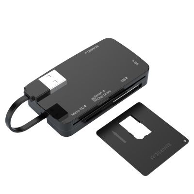 JMT 6in1 USB2.0 Smart Card Reader 480Mbps CR337 Compatible with Micro SD MS M2 SD/MMC IC ID SIM CAC DNIE ATM Bank Card
