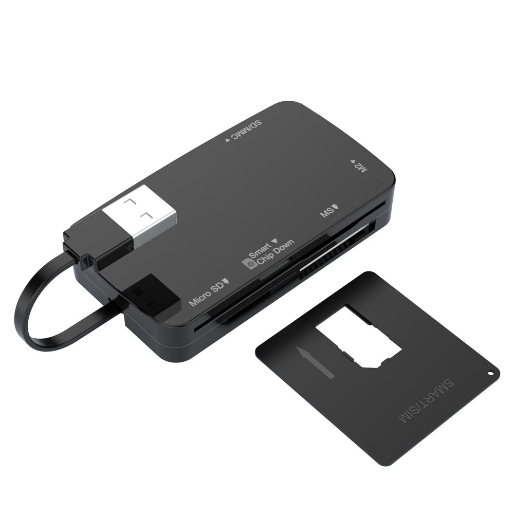 JMT 6in1 USB2.0 Smart Card Reader 480Mbps CR337 Compatible with Micro SD MS M2 SD/MMC IC ID SIM CAC DNIE ATM Bank Card