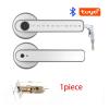 YAXRO T2 Tuya App Mobile Smart Lock Control Intelligent Biometric Identification Fingerprint Password Single Lock Wooden Door(Silver Tuya) view 2