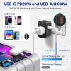 Universal Travel Adapter 2 Pack with 3.0A PD USB-C & QC USB-A Ports, Fast Charging International Plug Adapter, Worldwide Wall Charger AC Power Plug Converter Adaptor for US to EU UK AUS Asia view 2