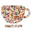 100pcs Unique Coffee Stickers Pack - Vinyl Waterproof Cafe Stickers for Water Bottles Planners Laptops Kindles, Funny Cafe Mug Sticker for Scrapbooking DIY Coffees Shop Scene Mug Decoration view 1