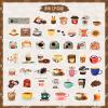 100pcs Unique Coffee Stickers Pack - Vinyl Waterproof Cafe Stickers for Water Bottles Planners Laptops Kindles, Funny Cafe Mug Sticker for Scrapbooking DIY Coffees Shop Scene Mug Decoration view 3