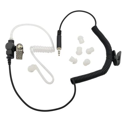 HELETUL 3.5mm Threaded Listen Only Earpiece, Acoustic Tube Earbud Receive Only Surveillance Headset Ear Piece for Police Radios and Law Enforcement