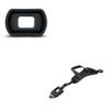 Long Soft Eyecup Eyepiece Viewfinder Cover & Microfiber Padded Hand Strap for Nikon D780 D750 D7500 D7200 D7100 D7000 D5200 D5100 D3500 D3400 D3300 D3200 D610 D600 Cameras view 1