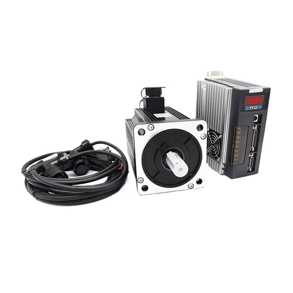 Huayong Motor Driver 220V 750W 90ST-M02430 90ST-M02430 A1-SVD15 Servo Motor 3000RPM 2.4 N.M Single-Phase ac Drive Permanent Magnet Matched Drive(90ST-M04025and Brake)