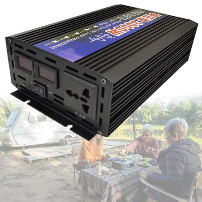 300W Pure Sine Wave Power Inverter, DC 12/24/48V to AC 110/220V Inverter with Two wires, AC Outlets, for Vehicle/Home/RV/Truck,DC12VtoAC110V