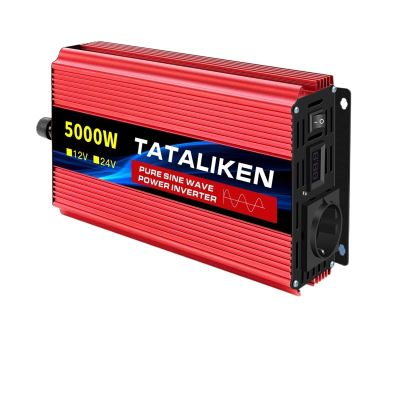 IJPDXOLBQ Power Tool Inverter DC12V AC220V 3500W 4500W Transferner Converter Charging Adapter EU Socket with LED Pure Sine Inverter(12V5000W 50HZ EU)