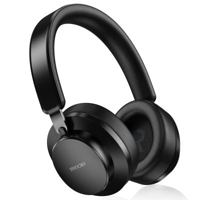 Over Ear Headphones Wireless Bluetooth, Noise Cancelling Headphones Bluetooth with Microphone, Cancelling Wireless Headphone Over Ear, 65h Playtime, Clear Calls, Comfort Fit For Travel (Black)