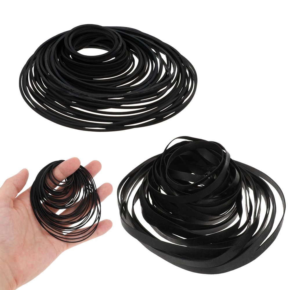 100 Pcs Recorder Rubber Belts 1mm&4mm Width 40-135mm Arcade Belt Cassette Tape Recorder Flat Cassette Tape Machine Rubber Repair Belts