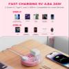 Pink Extension Cord with Surge Protected 1080J - 5 FT Kawaii Power Strip, 1625W Cute Extension Cord with 3 AC Outlet 4 USB (24W/4.8A), Compact for Cute Pink Kawaii Desk Home Essentials view 3
