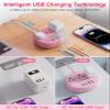 Pink Extension Cord with Surge Protected 1080J - 5 FT Kawaii Power Strip, 1625W Cute Extension Cord with 3 AC Outlet 4 USB (24W/4.8A), Compact for Cute Pink Kawaii Desk Home Essentials view 4