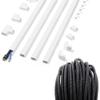 ZhiYo Cord Covers for Wires on Wall Extra-Long, 13.12ft & 100 FT 1/4 Wire Loom Bundle view 1