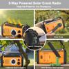 48100mWh Emergency Crank Weather Radio, Solar Hand Crank NOAA/AM/FM Radio, Portable Dynamo Radio, Flashlight & Reading Lamp,SOS,Earphone Jack, Compass for Hurricane Storm Camping Outdoor Survival Kit view 4