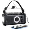 48100mWh Emergency Radio, Portable Solar Hand Crank Radio, AM FM NOAA Weather Radio, 800LM Crank Flashlight & Reading Lamp, Earphone Jack, Compass,SOS for Home Outdoor Camping Hurricane Storm Survival view 1