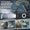 48100mWh Emergency Radio, Portable Solar Hand Crank Radio, AM FM NOAA Weather Radio, 800LM Crank Flashlight & Reading Lamp, Earphone Jack, Compass,SOS for Home Outdoor Camping Hurricane Storm Survival view 3