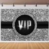 ASDCXZ 10x6.5ft VIP Backdrop Glitter Red Carpet Event Photography Background Black Silver Special Guest Film Show Music Party Banner Decorations Baby Shower Kids Birthday Parties Photo Booth Prop view 1
