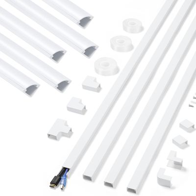 ZhiYo Cord Covers for Wires on Wall Extra-Long, 13.12ft & 85in Corner Cable Concealer Bundle