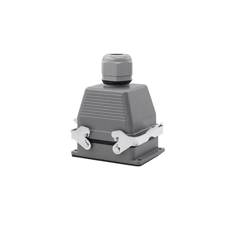 QZLIBEFUD Heavy Duty Connectors HDC-HE-006 010 016 024 032 048 16A Screw Connection 500V Industrial Rectangular Aviation Connector Plug(HDC-HE-032-2)