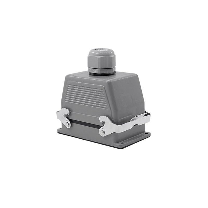 QZLIBEFUD Heavy Duty Connectors HDC-HE-006 010 016 024 032 048 16A Screw Connection 500V Industrial Rectangular Aviation Connector Plug(HDC-HE-048-2)