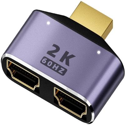 WsjiaboFux Black 2K Splitter FullHD 1080P Video Splitter 1X2 Split 1 in 2 Out for HDTV DVD Hdmi-Compatible 1 in 2 Out Satellite Equipment Accessories