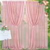 Dusty Rose Chiffon Background DrapesSheer Fabric 30ft x 10ft Backdrop Curtain for Bridal Shower Baby Shower Party Decorations view 2