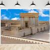CRTPOD Ancient City Scenery Backdrop Blue Sky Jerusalem Second Temple Landscape Background Photography Banner for Portraits Birthday Party Decorations Wallpaper Photo Photobooth Props 15x8ft view 1