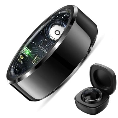 HFDJRWK Tracker Smart Ring Sleep Monitor Suitable for Exercise Distance and Calories Compatible with Android iOS(Black,10#)