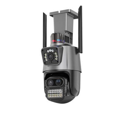 Security Camera Outdoor, 9MP PTZ Wifi Camera Three Lens with Dual Screen Multiple Ai Human Detect Wireless Outdoor Surveillance,With 32g card