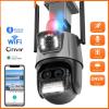 Security Camera Outdoor, 9MP PTZ Wifi Camera Three Lens with Dual Screen Multiple Ai Human Detect Wireless Outdoor Surveillance,With 32g card view 2