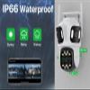 8MP Security Camera Outdoor, HD Three Screen External Wifi Camera Outdoor Dual Lens Auto Tracking Security PTZ Cam Video Surveillance,Add 32g view 2