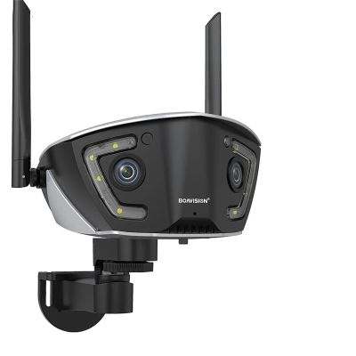 8MP Poe Security Camera System,4G Outdoor Wifi Surveillance Camera POE Dual Lens 180 Ultra Wide Angle Color Night Vision Security Camera,Poe wifi 64g tf