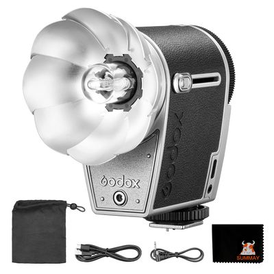 GODOX Lux Cadet Retro Camera Flash 6200K300K GN10 1/1-1/64 7 Steps Flash Power 28mm Focal Length Compatible with Canon Nikon Sony Fujifilm Cameras