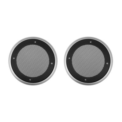 ACROPIX Universal 4" Car Speaker Grills Cover Mesh Round 4 Inch Audio Speaker Subwoofer Guard Protector Case with Mounting Screws Iron ABS Silver Tone Black - Pack of 2