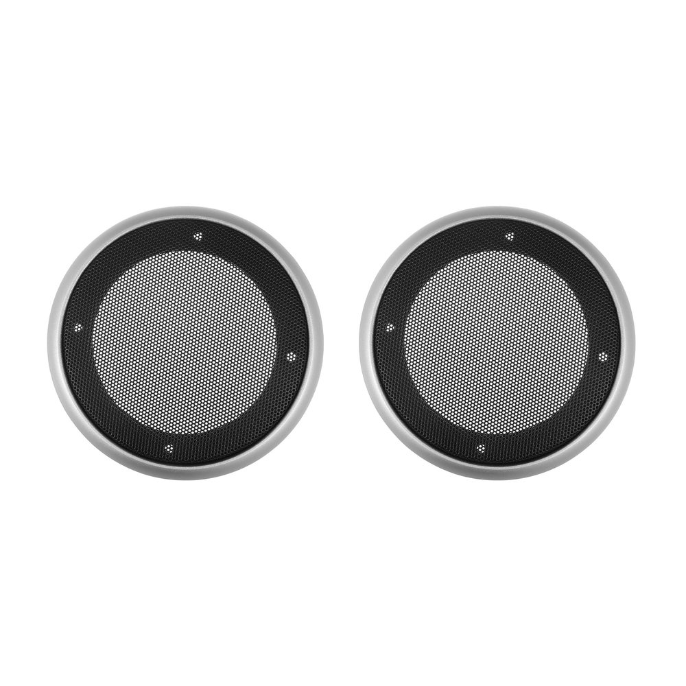 ACROPIX Universal 4" Car Speaker Grills Cover Mesh Round 4 Inch Audio Speaker Subwoofer Guard Protector Case with Mounting Screws Iron ABS Silver Tone Black - Pack of 2