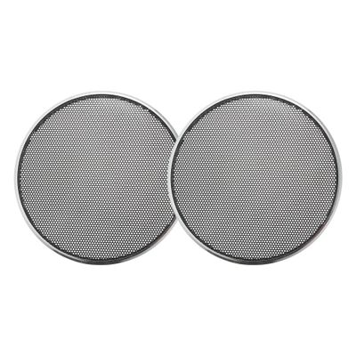 ACROPIX Universal 4" Car Speaker Grills Cover Mesh Round 4 Inch Audio Speaker Subwoofer Guard Protector Case Iron Plating Silver Tone Black - Pack of 2