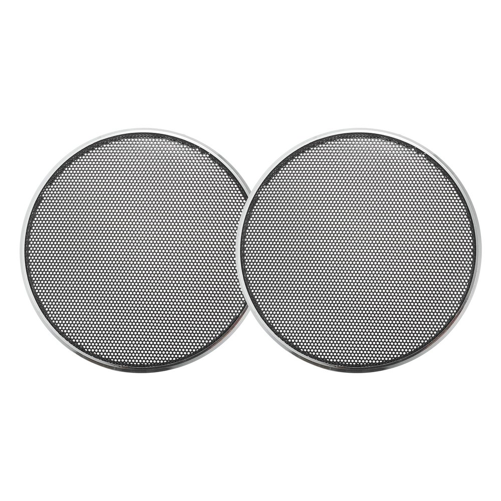ACROPIX Universal 4" Car Speaker Grills Cover Mesh Round 4 Inch Audio Speaker Subwoofer Guard Protector Case Iron Plating Silver Tone Black - Pack of 2