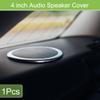 ACROPIX Universal 4" Car Speaker Grills Cover Mesh Round 4 Inch Audio Speaker Subwoofer Guard Protector Case Iron Plating Silver Tone Black - Pack of 2 view 2