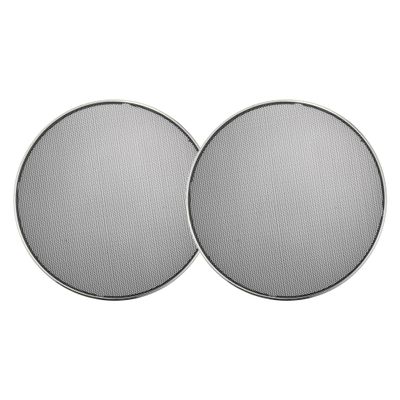 ACROPIX Universal 8" Car Speaker Grills Cover Mesh Round 8 Inch Audio Speaker Subwoofer Guard Protector Case Iron Plating Silver Tone Black - Pack of 2