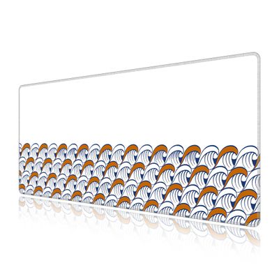 LL-COEUR Sea Wave Large Gaming Mouse Pad 27.5"x11.8"x0.12" Long Computer Mouse Mat with Non-Slip Base Stitched Edges Office Desk Accessories Gifts